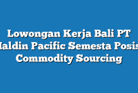 Lowongan Kerja Bali PT Haldin Pacific Semesta Posisi Commodity Sourcing