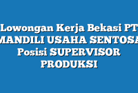 Lowongan Kerja Bekasi PT MANDILI USAHA SENTOSA Posisi SUPERVISOR PRODUKSI