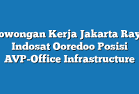 Lowongan Kerja Jakarta Raya Indosat Ooredoo Posisi AVP-Office Infrastructure