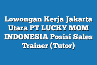 Lowongan Kerja Jakarta Utara PT LUCKY MOM INDONESIA Posisi Sales Trainer (Tutor)