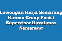 Lowongan Kerja Semarang Kanmo Group Posisi Supervisor Havaianas Semarang