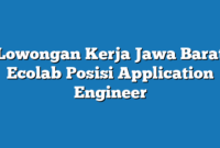 Lowongan Kerja Jawa Barat Ecolab Posisi Application Engineer