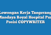 Lowongan Kerja Tangerang Mandaya Royal Hospital Puri Posisi COPYWRITER