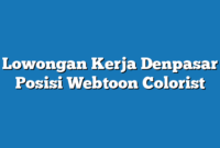 Lowongan Kerja Denpasar  Posisi Webtoon Colorist