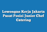 Lowongan Kerja Jakarta Pusat  Posisi Junior Chef Catering