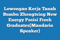 Lowongan Kerja Tanah Bumbu Zhongtsing New Energy Posisi Fresh Graduates(Mandarin Speaker)